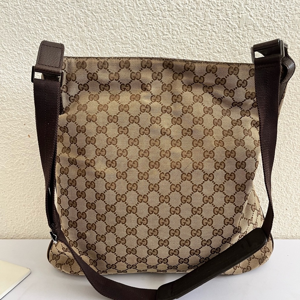 Gucci Beige and Brown Monogram Messenger Bag - Picture 10 of 16